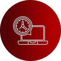 All The Time Working Line Button Icon vector