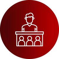Coaching Line Button Icon vector