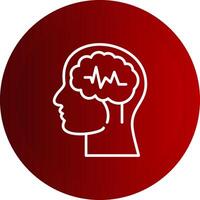 Epilepsy Line Button Icon vector