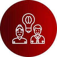 Team Idea Line Button Icon vector