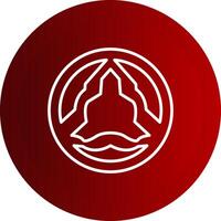 Aortic Valve Stenosis Line Button Icon vector