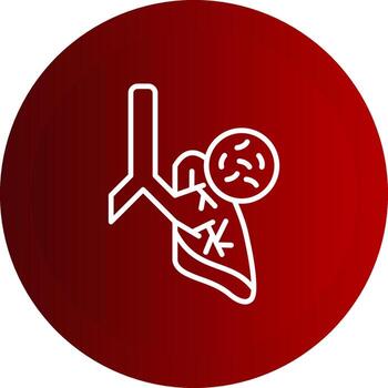 Germs In Lungs Line Button Icon vector