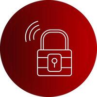 Padlock Line Button Icon vector