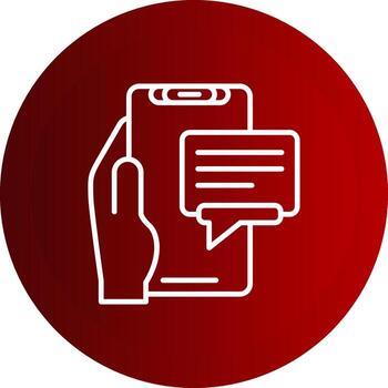 Message Line Button Icon vector