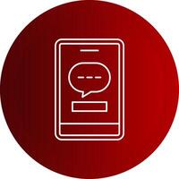 Phone Message Line Button Icon vector