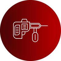 Demolition Hammer Line Button Icon vector