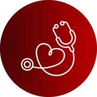 Stethoscope Line Button Icon vector