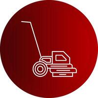 Lawn Mover Line Button Icon vector