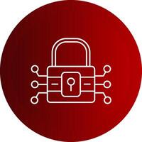 Lock Line Button Icon vector