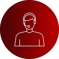 Virtual Assistant Line Button Icon vector