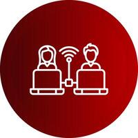 Remote Access Line Button Icon vector