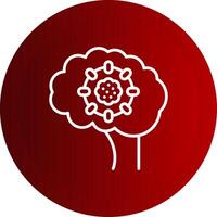 Brain Tumor Line Button Icon vector