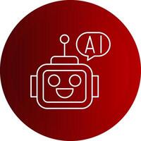 Ai Assistant Line Button Icon vector
