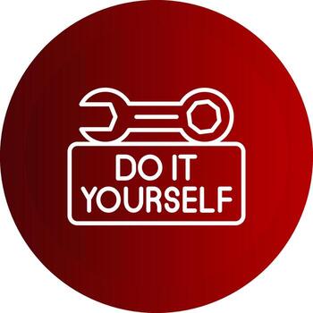 Do It Yourself Line Button Icon vector