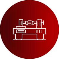 Lathe Line Button Icon vector