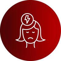 Anxiety Line Button Icon vector