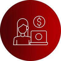 Freelancer Line Button Icon vector
