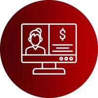 OnLine Button Coaching Line Button Icon vector