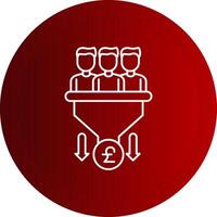 Sales PipeLine Button Line Button Icon vector