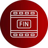 The End Line Button Icon vector