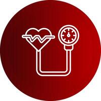 Blood Pressure Line Button Icon vector