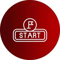 Start Line Button Icon vector