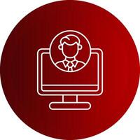 Freelancer Profile Line Button Icon vector