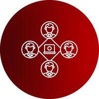 Remote Job Line Button Icon vector