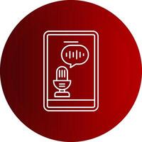 Voice Recognition Line Button Icon vector