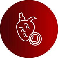 Aortic Line Button Icon vector