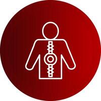 Spinal Cord Line Button Icon vector