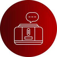 Virtual Assistant Line Button Icon vector