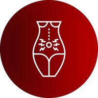 Belly Pain Line Button Icon vector