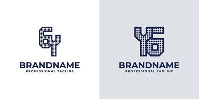 Letters GY and YG Dot Monogram Logo, Suitable for business with YG or GY initials vector