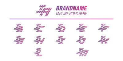 Letters IA IB IC ID IE IF IG IH II IJ IK IL IM Polygon Logo Set vector