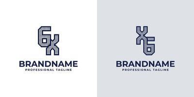 Letters GX and XG Dot Monogram Logo, Suitable for business with XG or GX initials vector