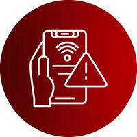 No Wifi Line Button Icon vector