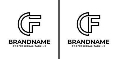 Letters CF Monogram Logo, suitable for any business with CF or FC initials vector