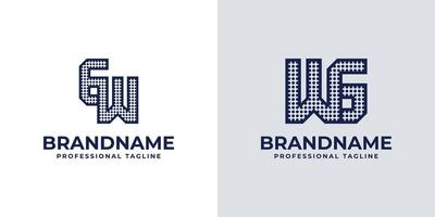 Letters GW and WG Dot Monogram Logo, Suitable for business with WG or GW initials vector