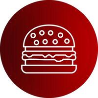 Burger Line Button Icon vector