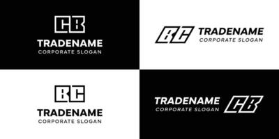 Letters BC and CB Square and Dynamic Logo Set, for business with Initials CB or BC vector