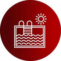 Swimming Pool Line Button Icon vector