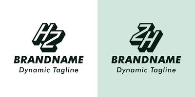 Letters HZ and ZH 3D Monogram Logo, Suitable for business with ZH or HZ initials vector