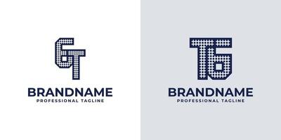 Letters GT and TG Dot Monogram Logo, Suitable for business with TG or GT initials vector