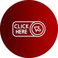 Click Here Line Button Icon vector