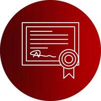 Diploma Certificate Line Button Icon vector