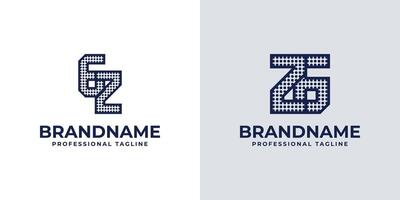 Letters GZ and ZG Dot Monogram Logo, Suitable for business with ZG or GZ initials vector