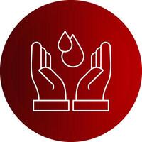 Save Water Line Button Icon vector