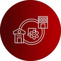 Hybrid Work Line Button Icon vector