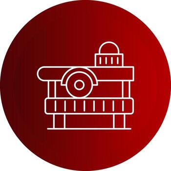 Tile Cutter Line Button Icon vector